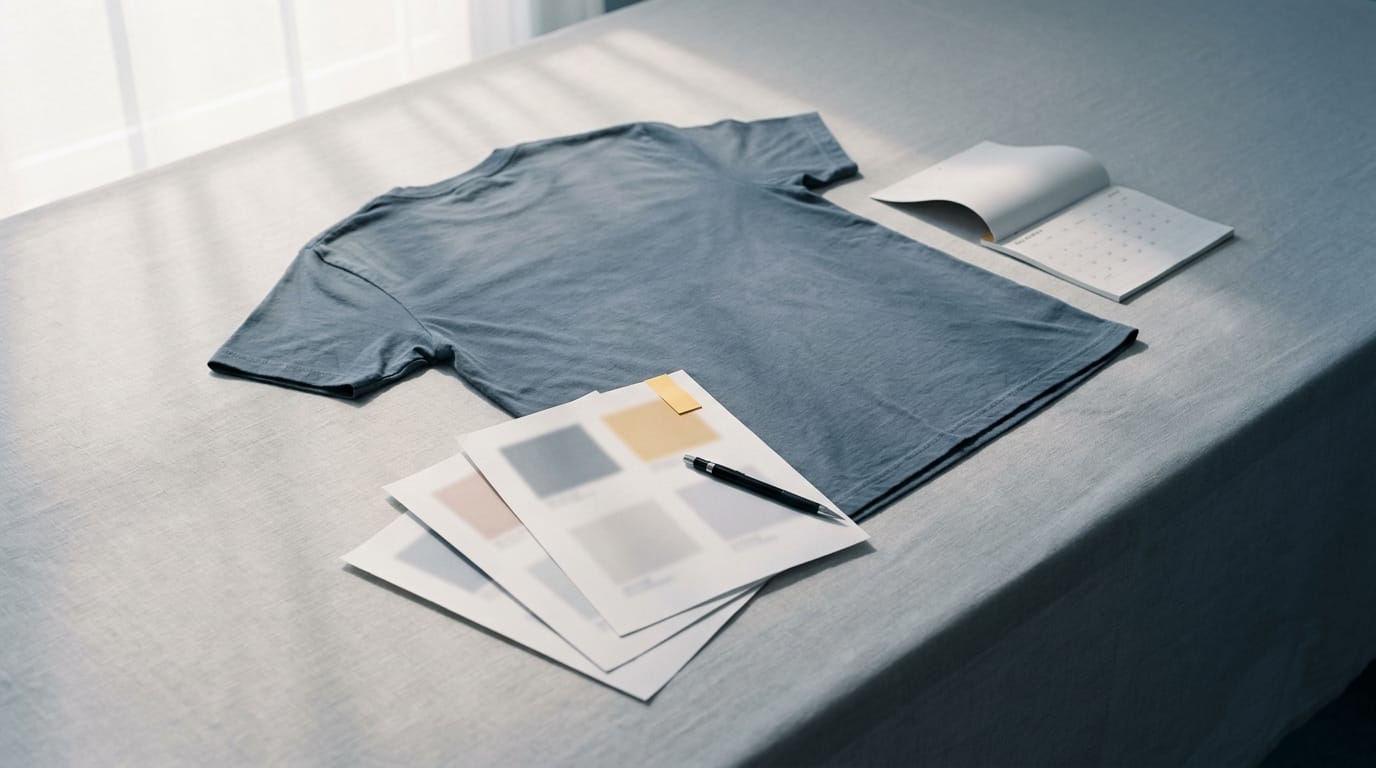 Race t-shirt laid flat showing a structured back-panel with tiered sponsor logos arranged in rows by size