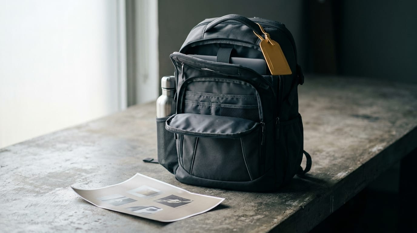 High Sierra Courier 16" Computer Backpack in black, shown from the front at a slight angle to display the zippered front pocket, dual water bottle pockets, and padded shoulder straps