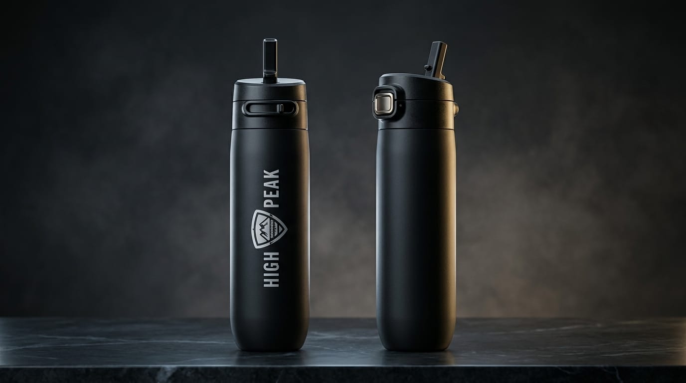 Stanley Flowstate Spring Bottle 20oz in Cream with branded digital color print logo, shown against a clean white background